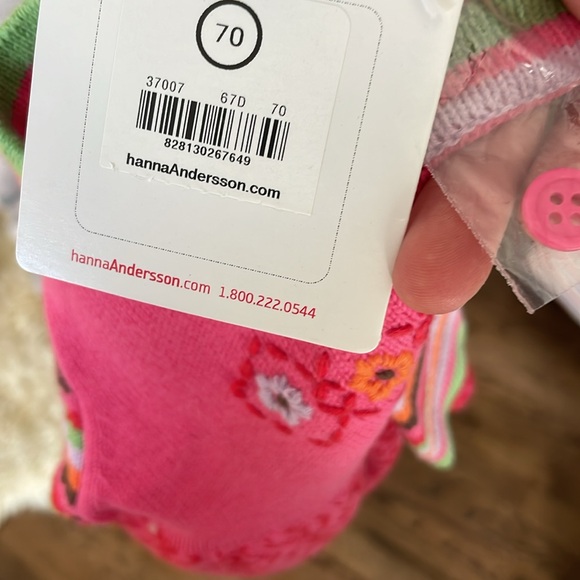 Hanna Andersson Cheerful Stripe Embroidered Knit Dress 70, 6-12 months - Picture 5 of 6